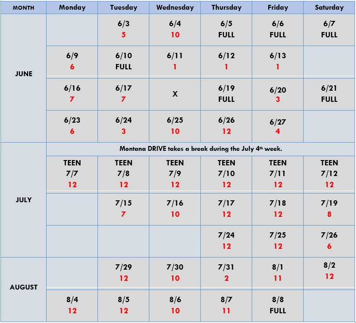 2025 Monthly Enrollment Calendar